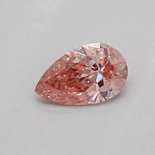 0.13ct Pear Lab Grown Diamond (Colour Fancy Vivid Brownish Pink, Clarity SI1, IGI Certified)