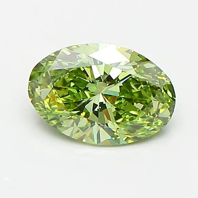 0.72ct Oval Lab Grown Diamond (Colour Fancy Vivid Green, Clarity VS2, IGI Certified)